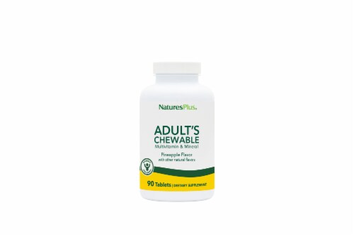 Natures Plus Adult's Pineapple Multivitamin & Mineral Chewable Dietary Supplement Perspective: front