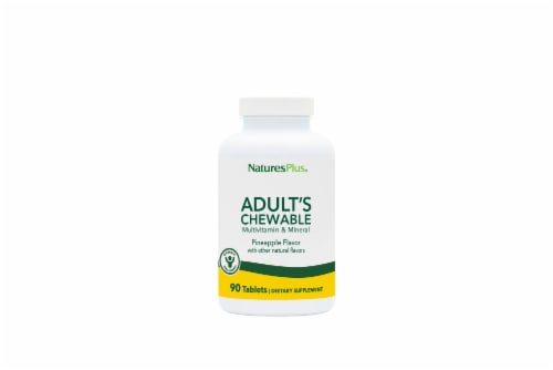 Natures Plus Adult's Pineapple Multivitamin & Mineral Chewable Dietary Supplement Perspective: front