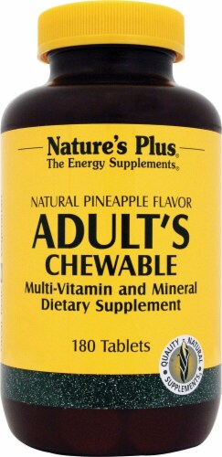 Nature's Plus  Adult's Chewable Multi-Vitamin and Mineral   Natural Pineapple Perspective: front