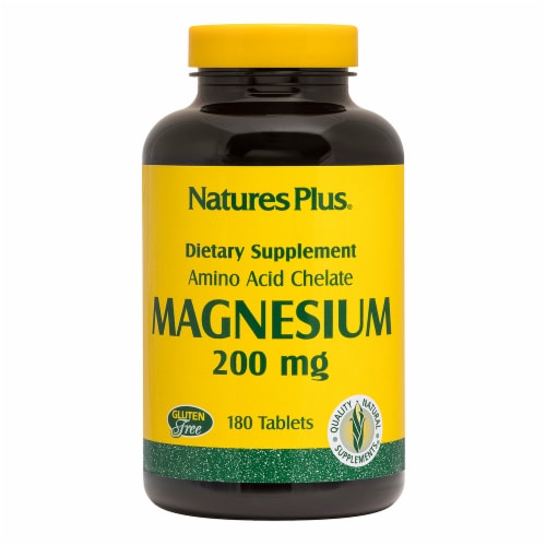 Natures Plus Magnesium Tablets 200mg Perspective: front