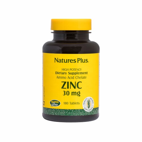 Nature's Plus Zinc 30mg Tablets Perspective: front