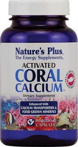Nature's Plus Activated Coral Calcium Vegetarian Capsules Perspective: front