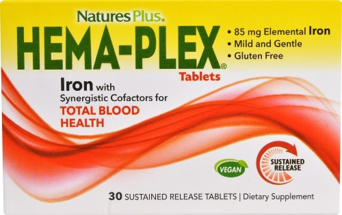 Natures Plus Hema-Plex Tablets Perspective: front