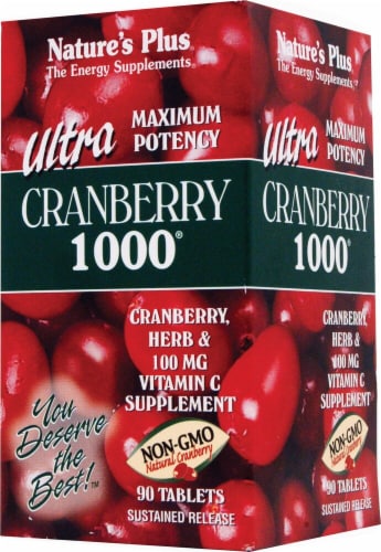 Nature's Plus Ultra Cranberry Tablets 1000 mg Perspective: front