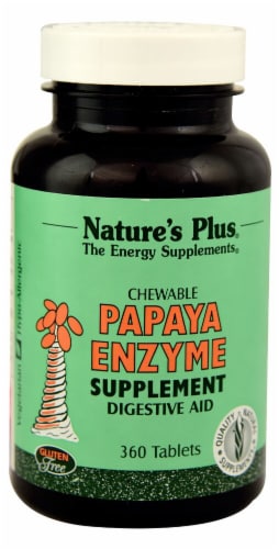 Nature's Plus Papaya Enzyme Chewable Tablets Perspective: front