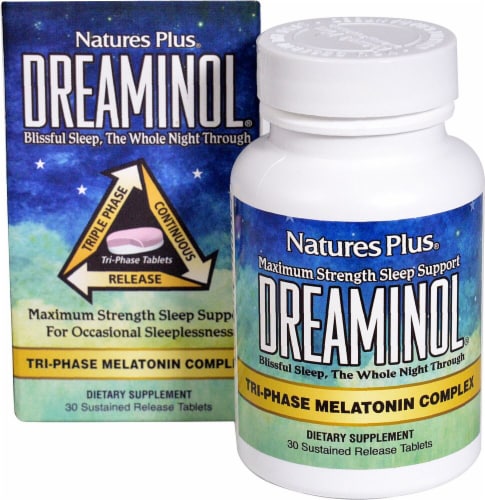Natures Plus Dreaminol Melatonin Tablets Perspective: front