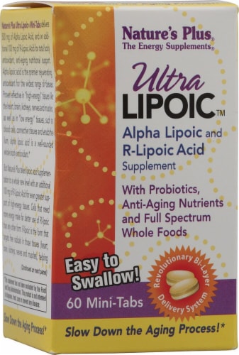 Nature's Plus  Ultra Lipoic™ Alpha Lipoic And R-Lipoic Acid Perspective: front