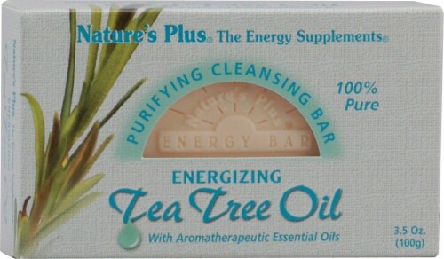 Nature's Plus  Purifying Cleansing Bar Energizing Tea Tree Oil Perspective: front