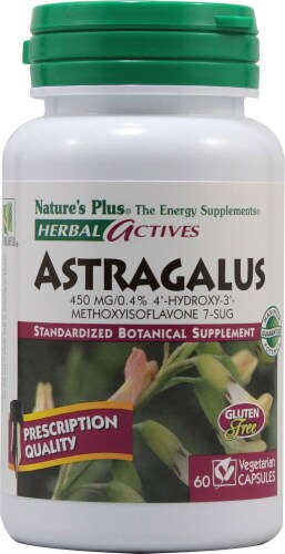 Nature's Plus Herbal Actives Astragalus Capsules 450 mg Perspective: front