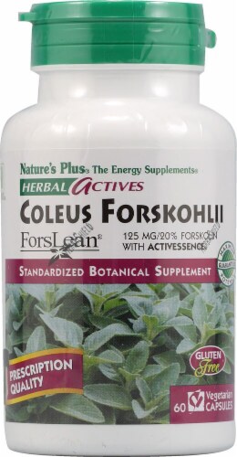 Nature's Plus Herbal Actives Coleus Forskohlii Capsules 125 mg Perspective: front
