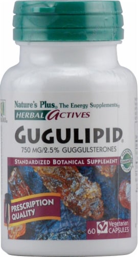 Nature's Plus Herbal Actives Gugulipid Capsules 750 mg Perspective: front