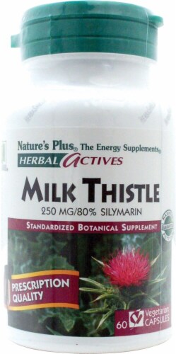 Nature's Plus Herbal Actives Milk Thistle Capsules 250 mg Perspective: front