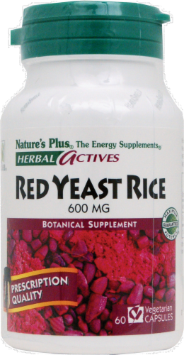 Nature's Plus Red Yeast Rice Capsules 600 mg Perspective: front