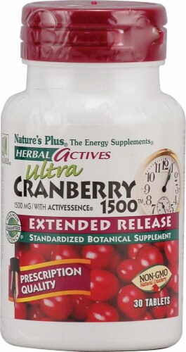 Nature's Plus Herbal Actives Ultra Cranberry 1500 Tablets Perspective: front