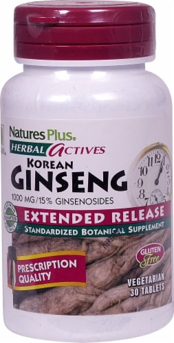 Natures Plus Herbal Actives Korean Ginseng Tablets 1000 mg Perspective: front