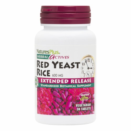 Natures Plus® Herbal Actives Red Yeast Rice 600 Mg Tablets Perspective: front