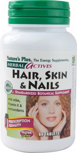 Nature's Plus Herbal Actives Hair Skin & Nails Tablets Perspective: front