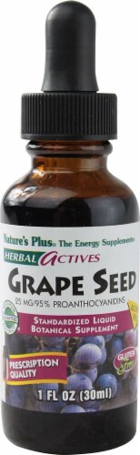 Nature's Plus Herbal Actives Grape Seed Liquid Energy Supplement 25 mg Perspective: front