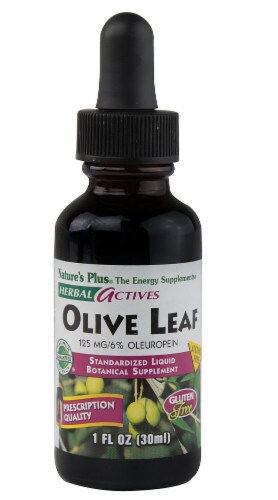 Nature's Plus Herbal Actives Olive Leaf Liquid Energy Supplement Perspective: front