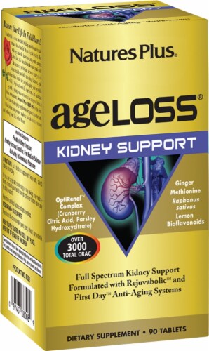 Natures Plus AgeLoss Kidney Support Tablets Perspective: front