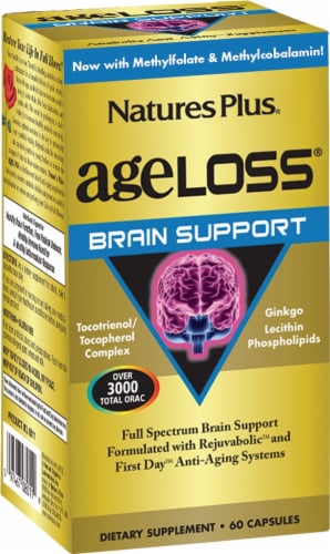 Natures Plus AgeLoss Brain Support Capsules Perspective: front