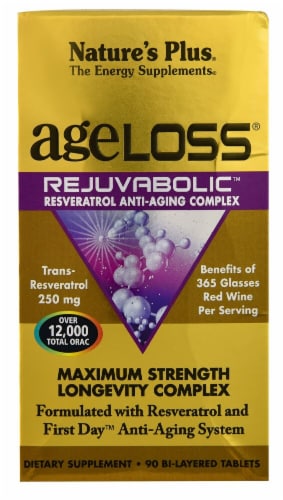 Nature's Plus AgeLoss® Rejuvabolic™ Resveratrol Anti-Aging Complex Perspective: front