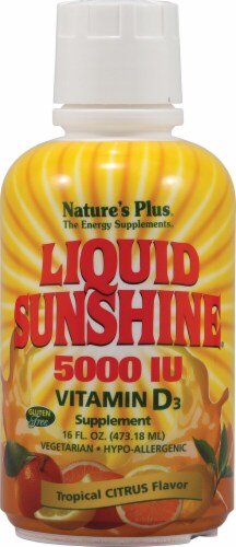 Nature's Plus  Liquid Sunshine® Vitamin D3 Tropical Citrus Supplement Perspective: front