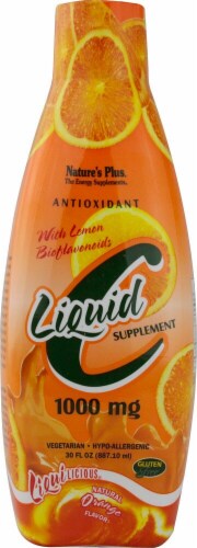 Nature's Plus  Liquid C with Lemon Bioflavonoids Natural Orange Supplements Perspective: front