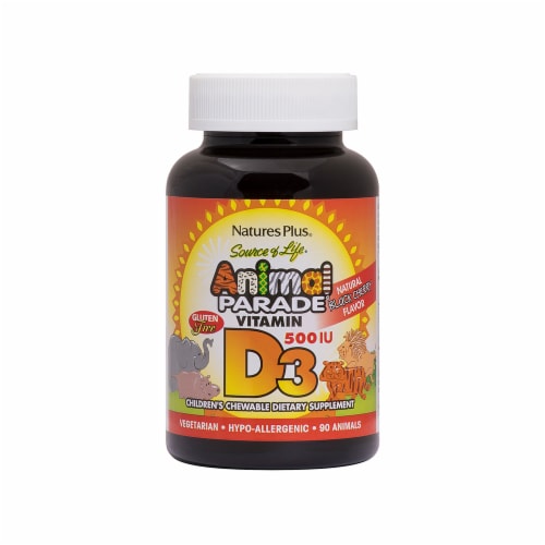 Natures Plus® Source of Life® Animal Parade® Chewable Vitamin D3 500 IU Perspective: front