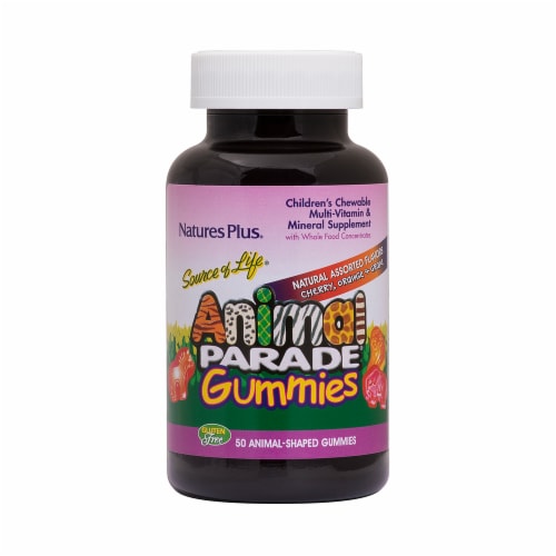 Natures Plus Animal Parade Cherry, Orange & Grape Vitamin Gummies Perspective: front