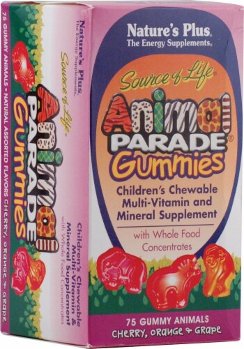 Nature's Plus Children's Animal Parade Multi-Vitamin and Mineral Gummies 75 Count Perspective: front
