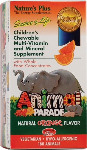 Nature's Plus Animal Parade® Children's Chewable Multi-Vitamin and Mineral  Natural Orange, 180 Chewables - Pay Less Super Markets