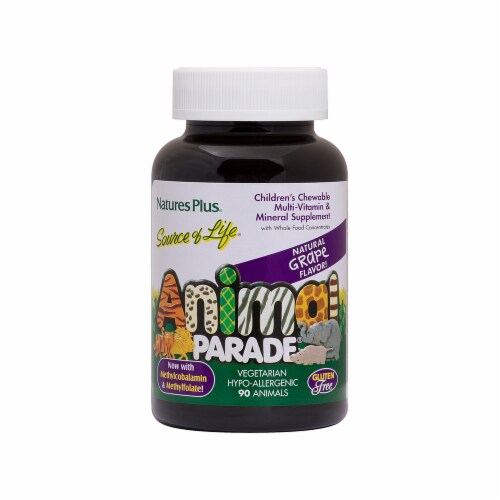Natures Plus Animal Parade Grape Flavor Vitamin Perspective: front