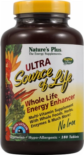 Nature's Plus  Ultra Source of Life® Whole Life Energy Enhancer with Lutein No Iron Perspective: front