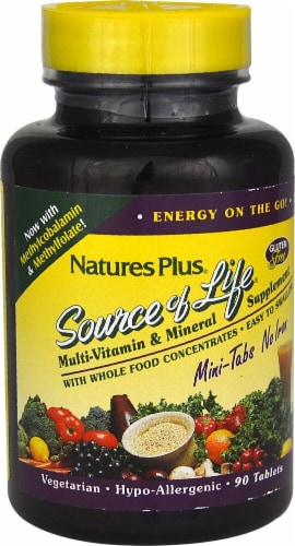Natures Plus  Source of Life® Multi-Vitamin and Mineral Supplement No Iron Perspective: front
