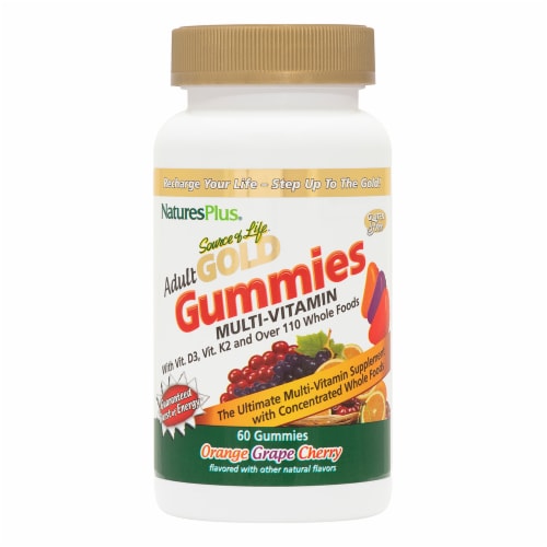 Natures Plus Source Of Life Gold Adult Multi-vitamin Gummies Perspective: front