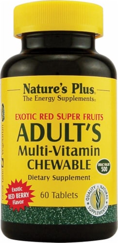 Nature's Plus  Adult's Multi-Vitamin Chewable   Red Berry Perspective: front