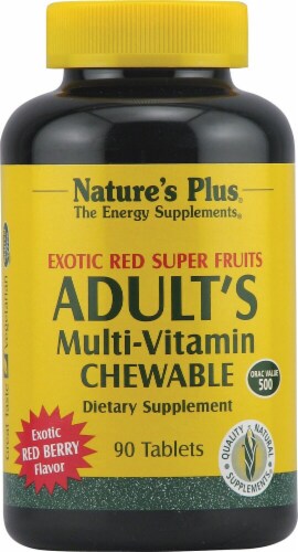 Nature's Plus  Adult's Multi-Vitamin Chewable   Red Berry Perspective: front
