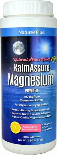Nature's Plus  KalmAssure® Magnesium Powder   Pink Lemonade Perspective: front