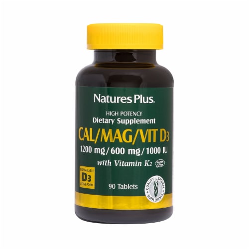 Ralphs Natures Plus Calcium 1200 Mg Magnesium 600 Mg Vitamin D 1000 Iu High Potency Dietary Supplement 90 Ct