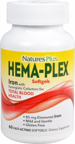 Natures Plus Hema-Plex® Softgels Perspective: front