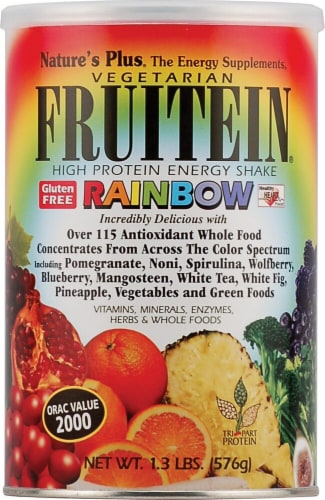 Nature's Plus Fruitein High Protein Rainbow Vegetarian Energy Shake Perspective: front