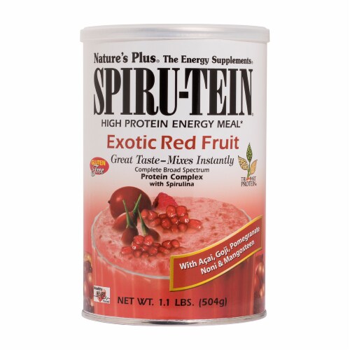 Spiru-Tein Exotic Red Fruit High Protein Energy Meal Powder Perspective: front