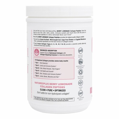 Natures Plus® Berry Lemonade Collage Peptides Perspective: front