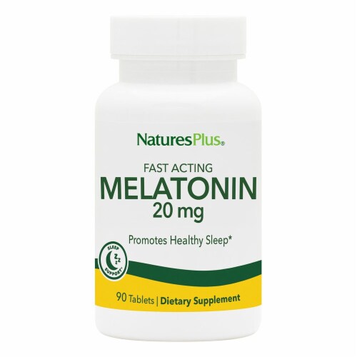 Natures Plus® Melatonin Tablets 20mg Perspective: front