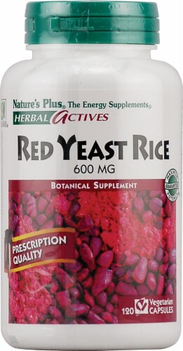 Nature's Plus Herbal Actives Red Yeast Rice Capsules 600mg Supplements Perspective: front