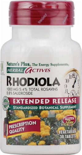 Nature's Plus Herbal Actives Rhodiola Tablets 1000mg Perspective: front