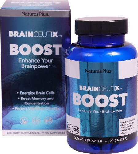 Natures Plus BrainCeutix Boost Vegetarian Capsules Perspective: front