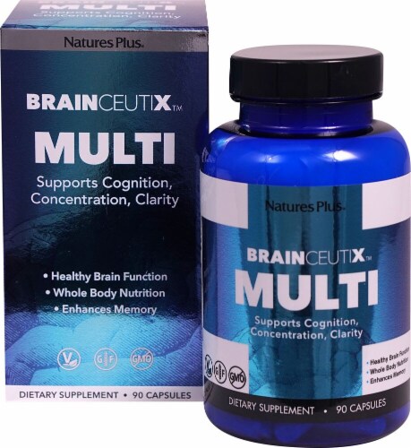 Natures Plus BrainCeutix Multi Vegetarian Capsules Perspective: front