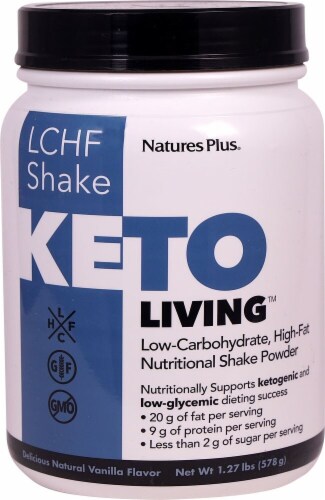 Natures Plus  Keto Living™ LCHF Shake   Vanilla Perspective: front